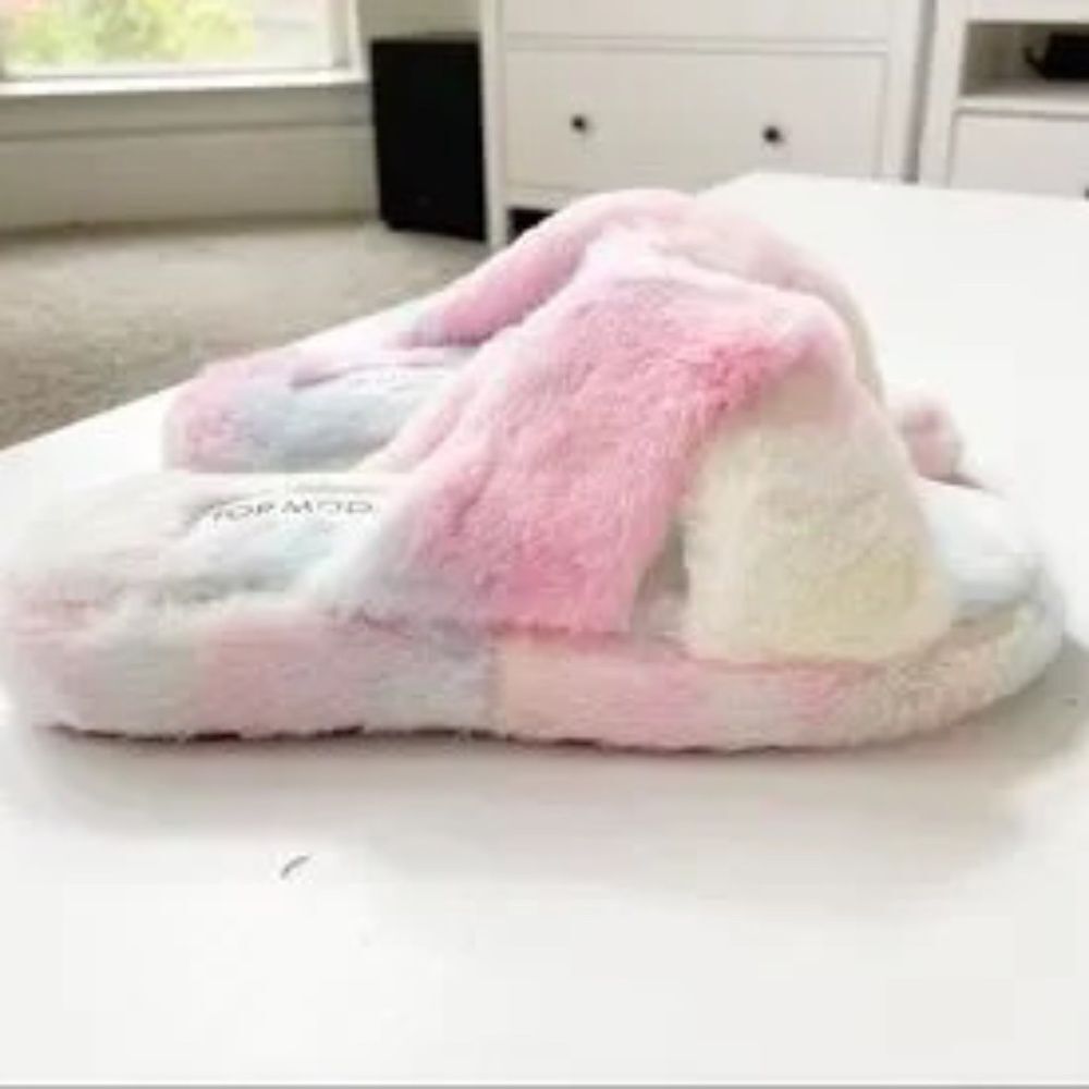Top Moda Slippers Multi Color Criss-Cross Design Size 9